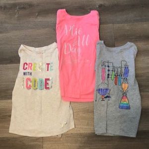 Cat & Jack Lot of 3. Long Sleeve Girls T shirts. Size S